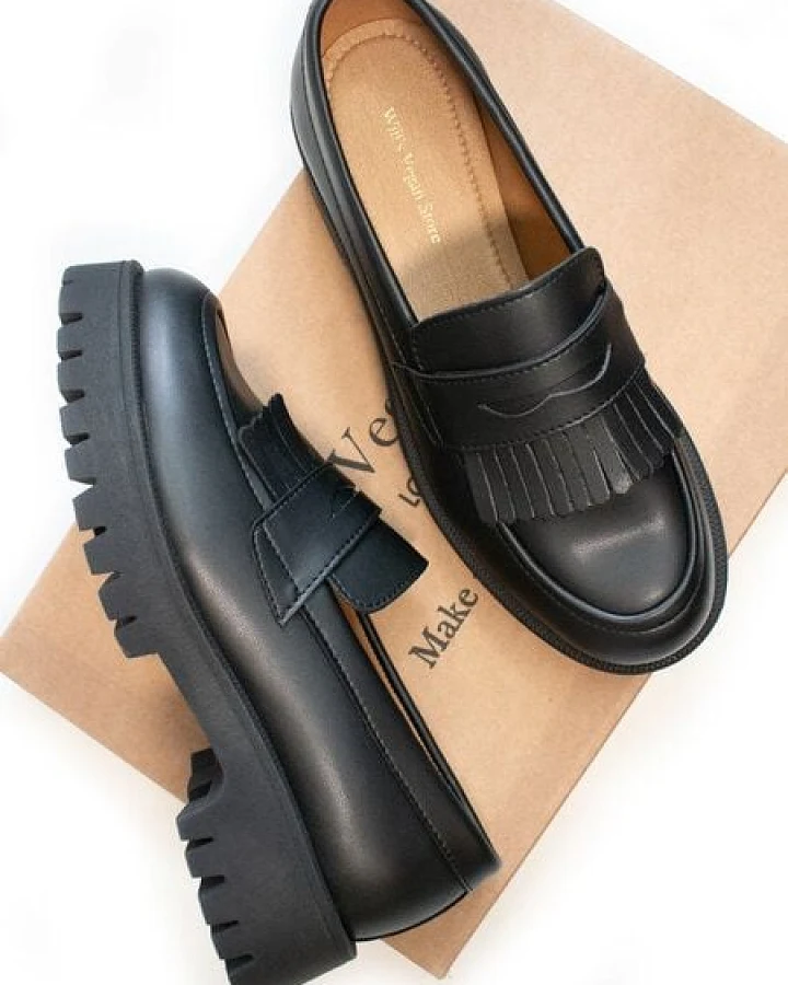 Will's Vegan Shop Fransen-Loafer mit Gleissohle Damen