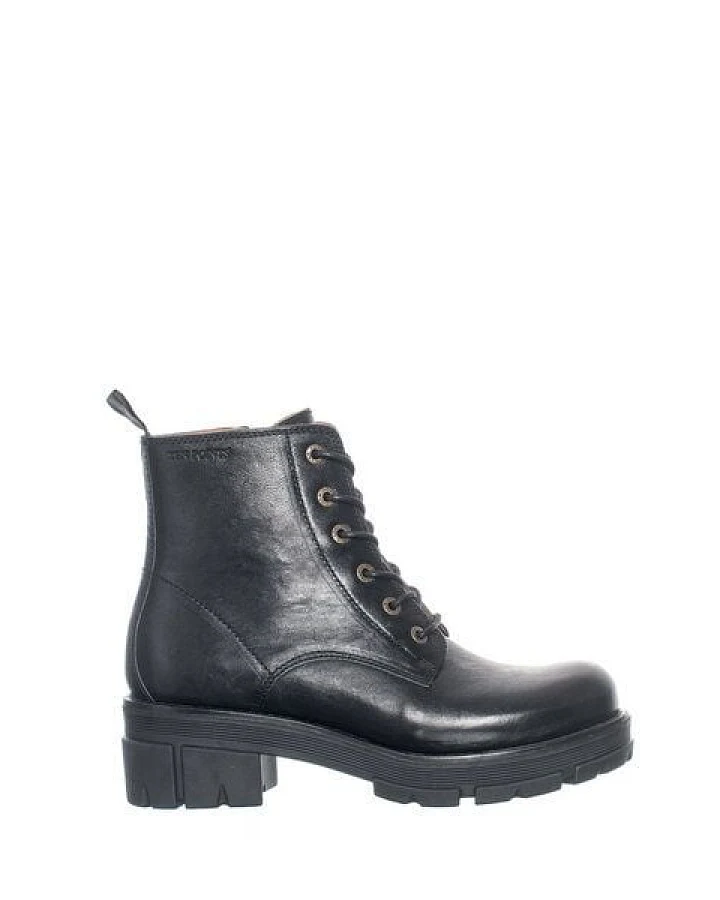 Ten Points Leder-Schnürboots mit dicker Sohle, Cecilia