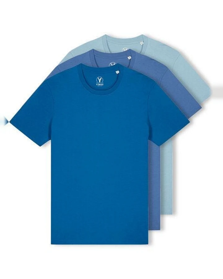 YTWOO 3er Pack Iconic Basic Unisex T-Shirt aus 100% Biobaumwolle| Viele Farbkombinatioben|Fair|Nachhaltig