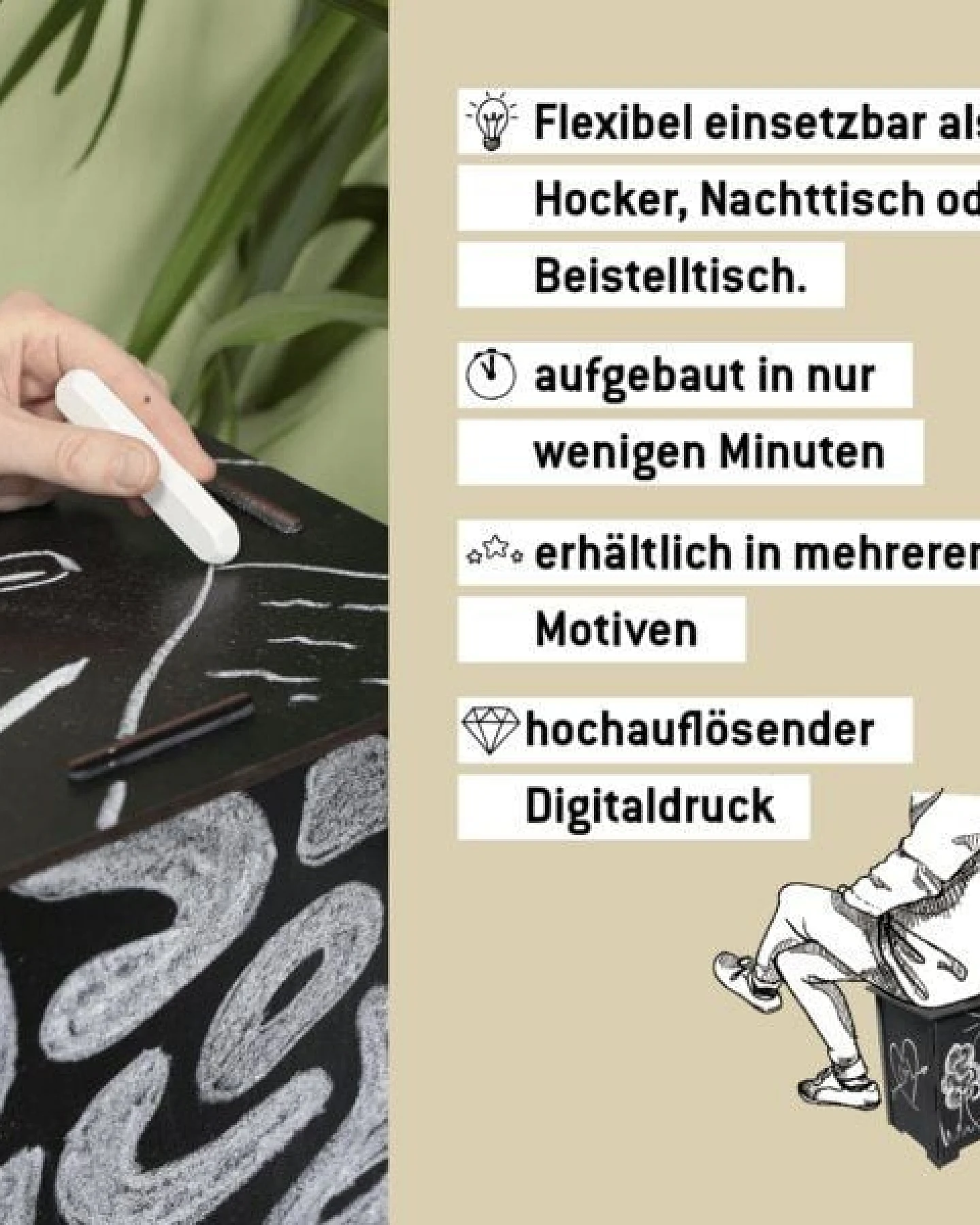 WERKHAUS Photohocker - DIY Tafelhocker – Ansicht 3