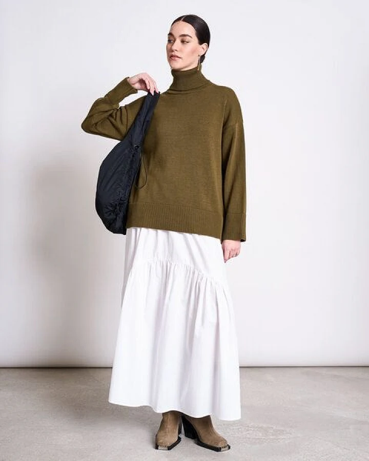 JAN N JUNE Baumwoll Rollkragenpullover MUA GOTS