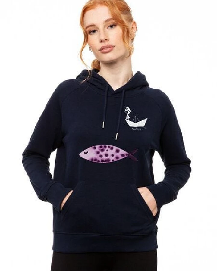 FellHerz Damen Hoodie La Capitana navy, Bio Fair und Vegan