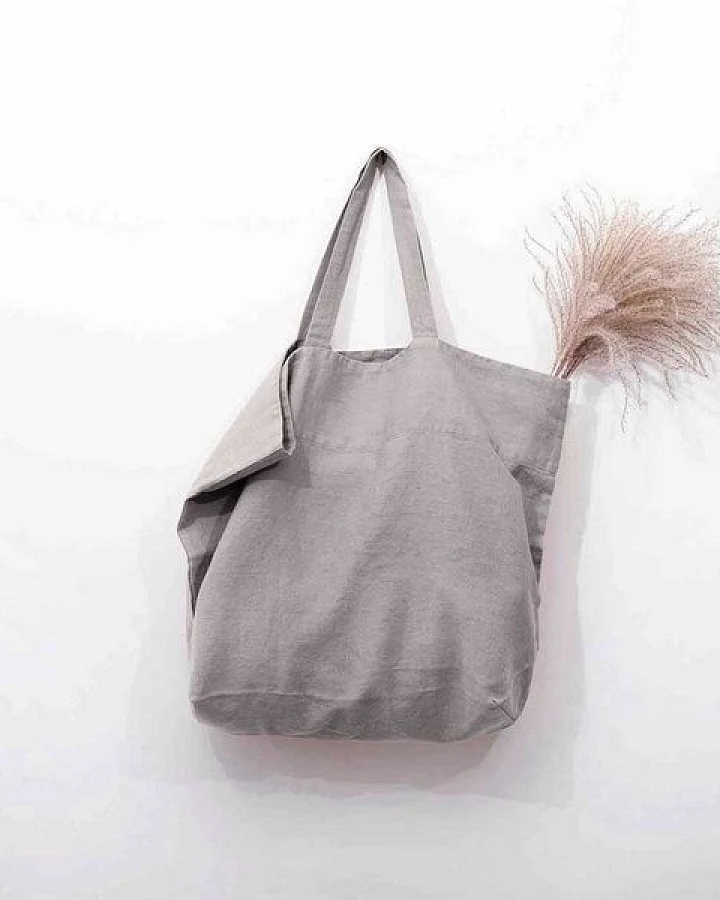 Linentales Geräumige Einkaufstasche - aus 100% natürlichem Leinen - Made in Litauen