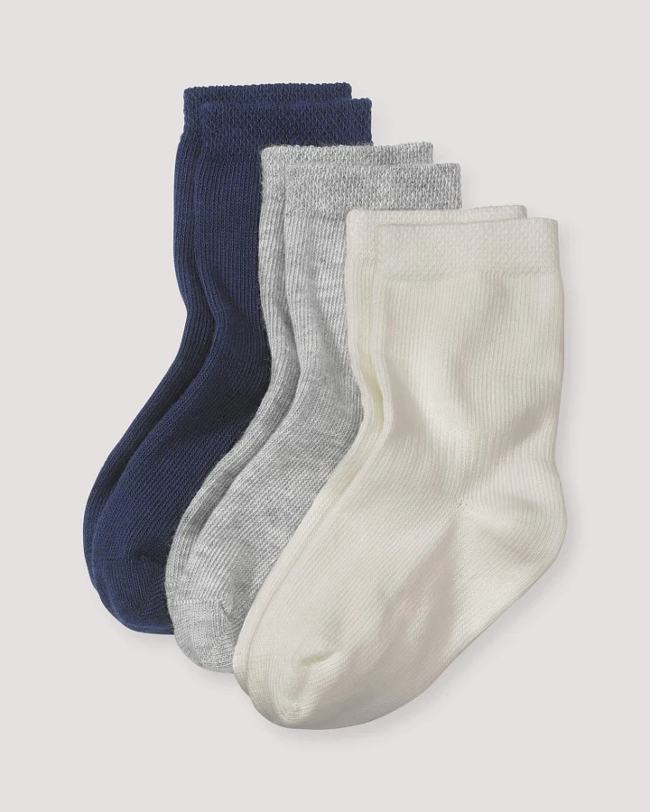 hessnatur Baby Socken im 3er-Pack aus Bio-Baumwolle - blau - Größe 17-18