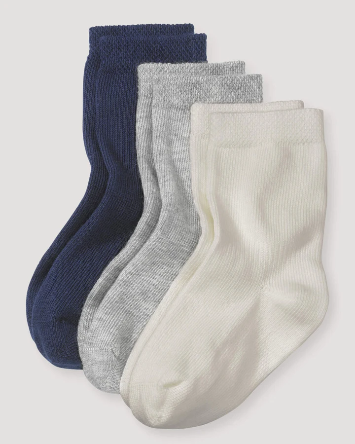 hessnatur Baby Socken im 3er-Pack aus Bio-Baumwolle - blau - Größe 17-18