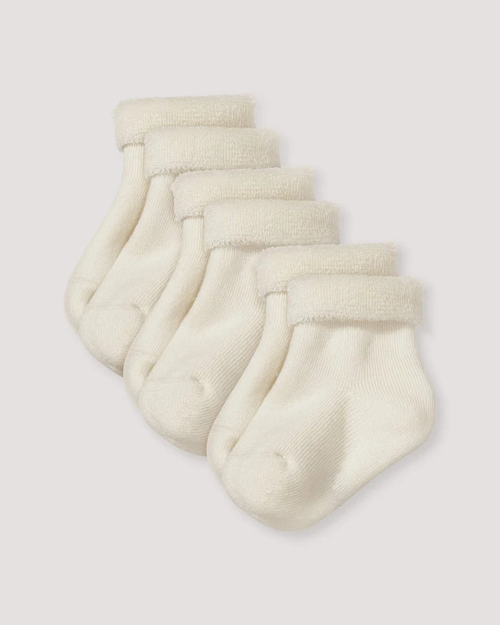 hessnatur Baby Plüsch Socken im 3er-Pack aus Bio-Baumwolle - natur - Größe 15-16