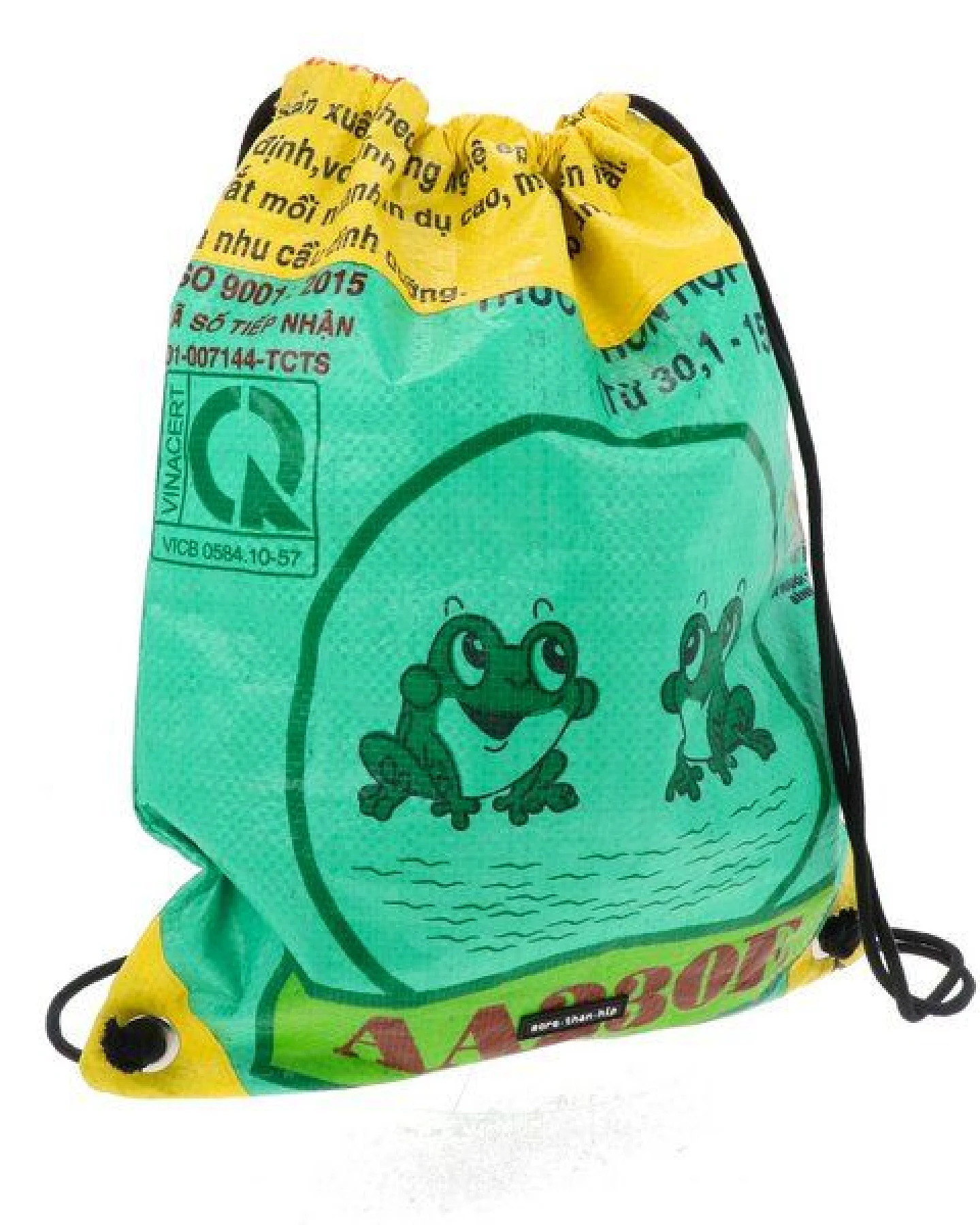 MoreThanHip Rucksack mit Kordelzug aus recycelten Fischfüttersäcken - Chenda – Ansicht 4