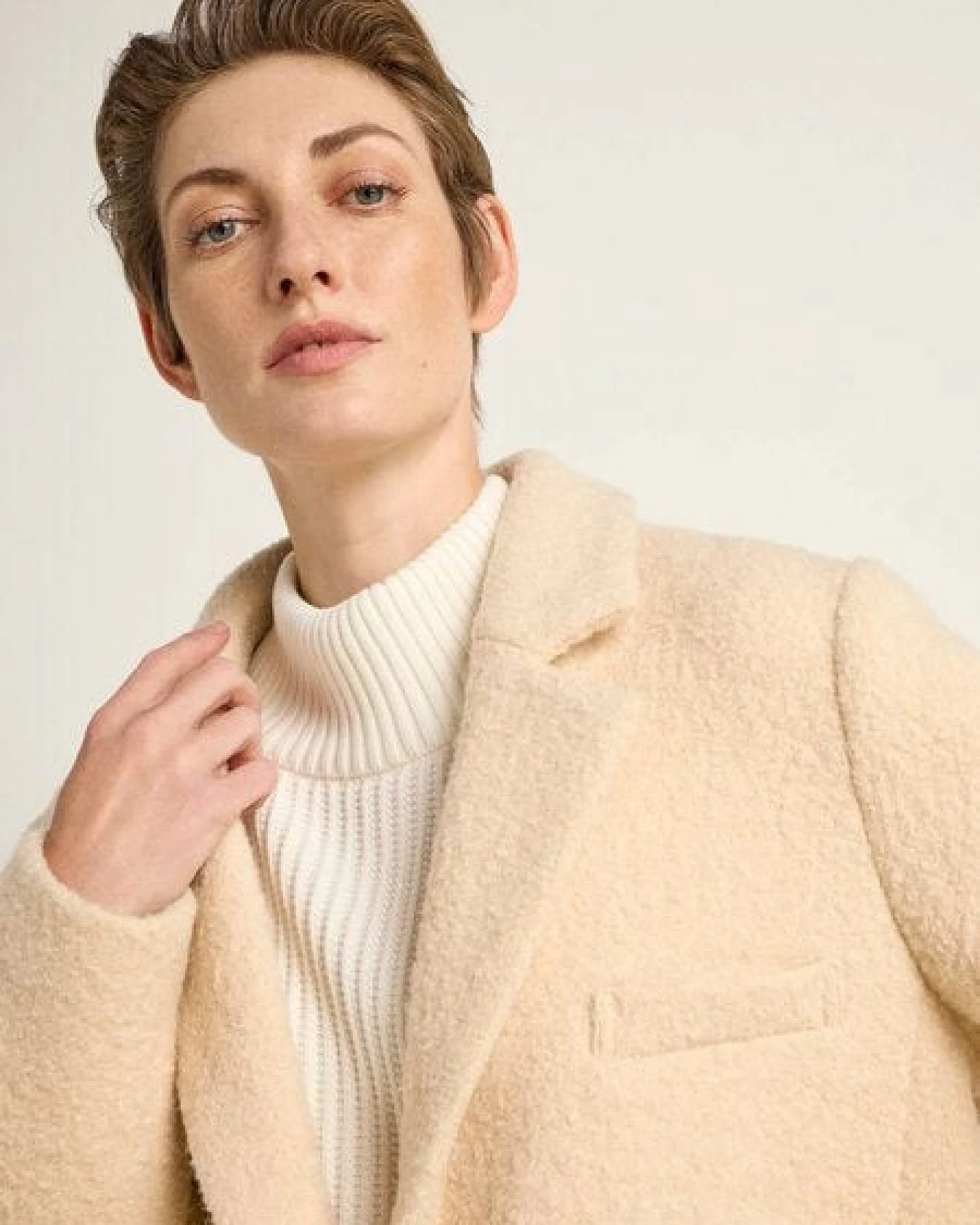 LANIUS Boucle Blazermantel aus Bio-Schurwolle – Ansicht 3
