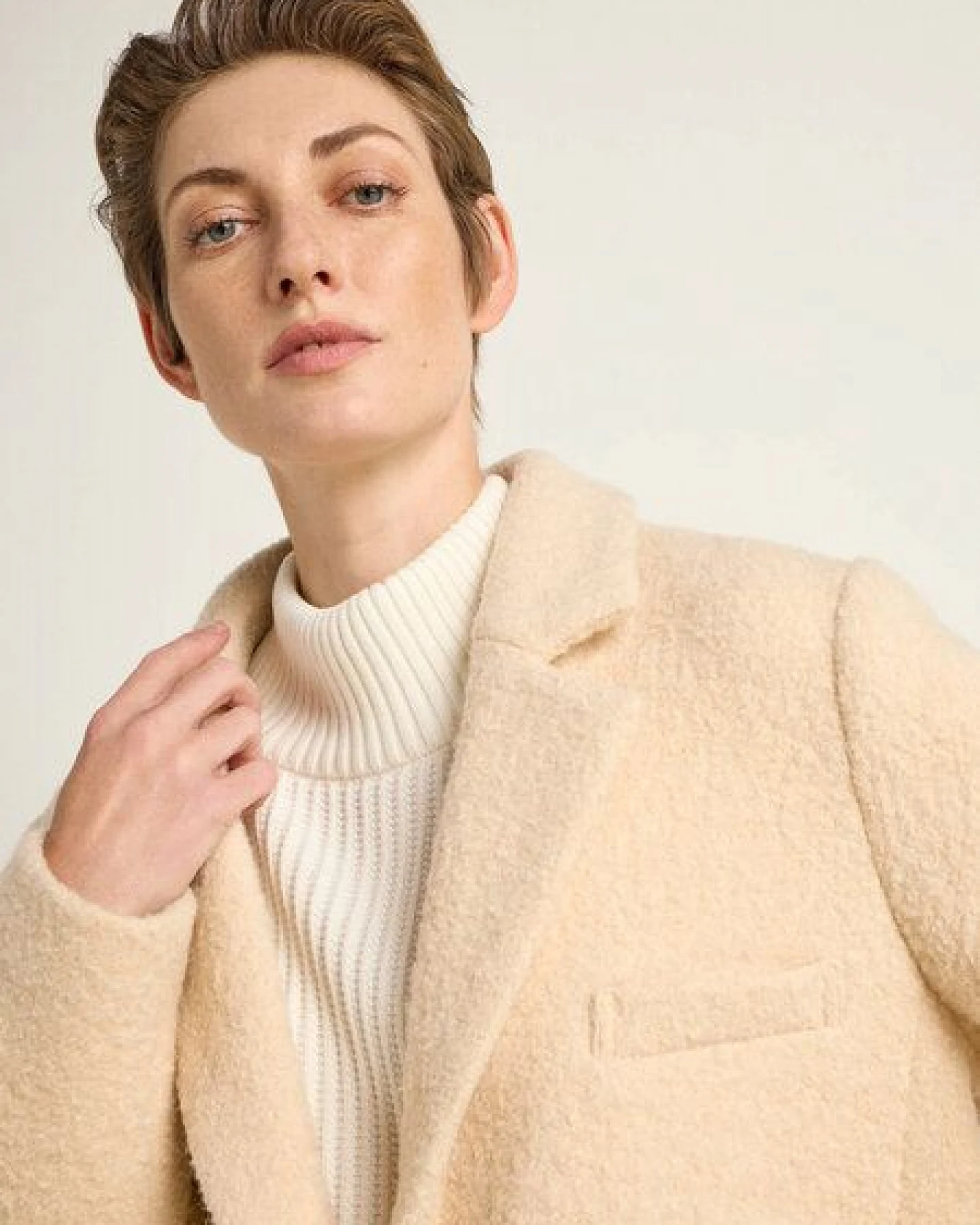 LANIUS Boucle Blazermantel aus Bio-Schurwolle – Ansicht 3