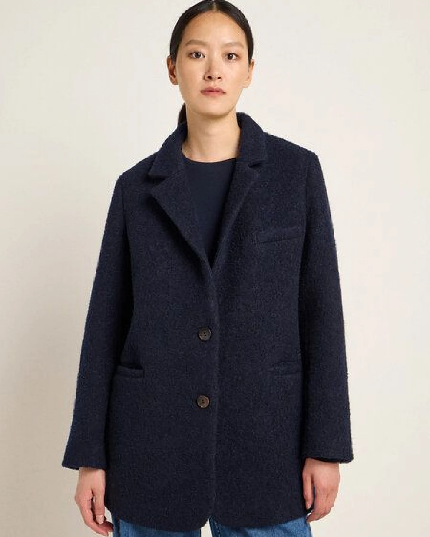 LANIUS Boucle Blazermantel aus Bio-Schurwolle – Ansicht 2