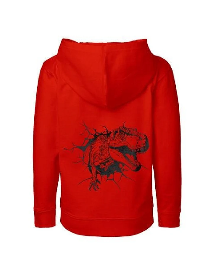 HANDGEDRUCKT Unisex Kinder Zip Up Hoody "Tyrannosaurus"