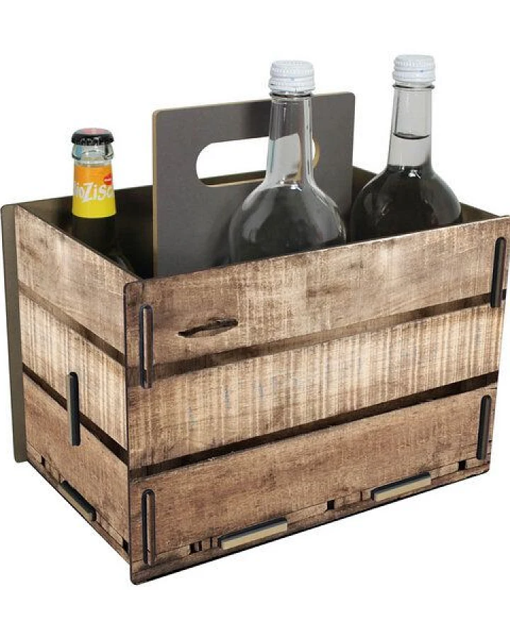 WERKHAUS Flaschenträger für 1 Liter Flaschen Weinkiste