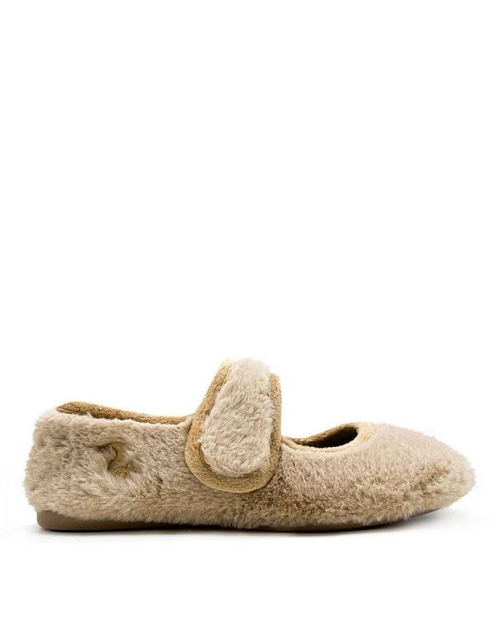 Veganer Hausschuh "thies ® Rec Fur Ballerina" aus ultraweichem, recyceltem Fell, fair produziert