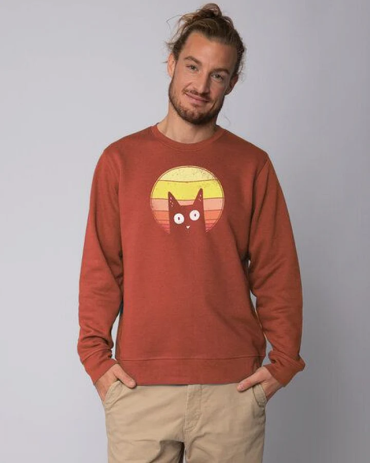 watapparel Sweatshirt Unisex Sunset Cat