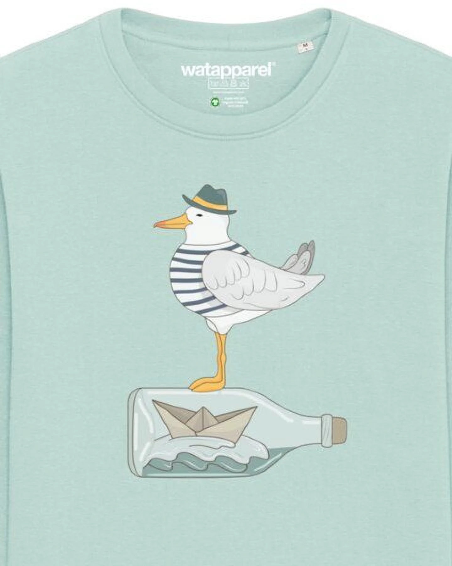 watapparel Sweatshirt Unisex Möwe mit Hut – Ansicht 3