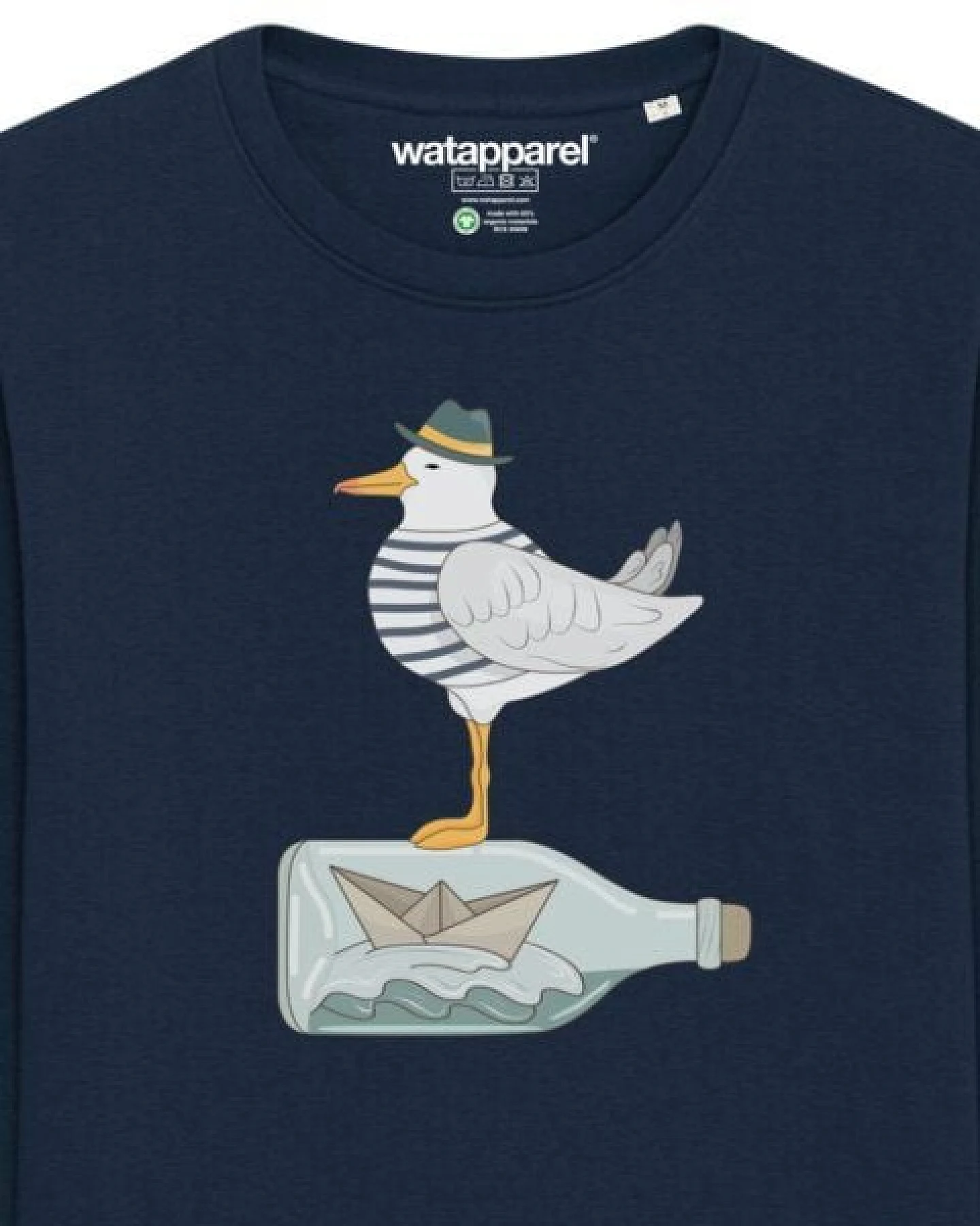 watapparel Sweatshirt Unisex Möwe mit Hut – Ansicht 3