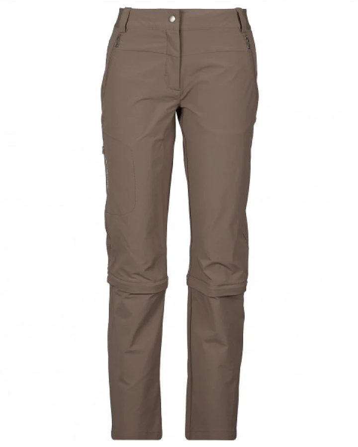 Vaude - Women's Farley Stretch Capri T-Zip Pants III - Zip-Off-Hose Gr 34 - Short braun