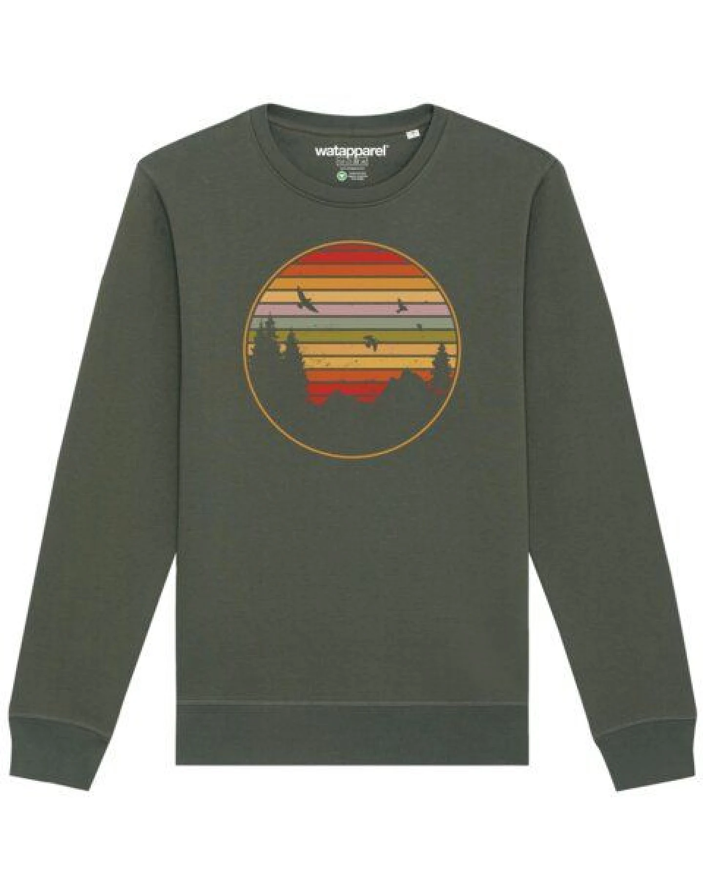 watapparel Sweatshirt Unisex Sunset Berge & Tannen – Ansicht 2