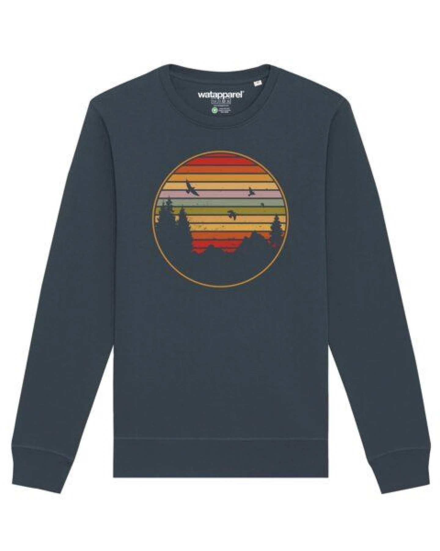 watapparel Sweatshirt Unisex Sunset Berge & Tannen – Ansicht 2