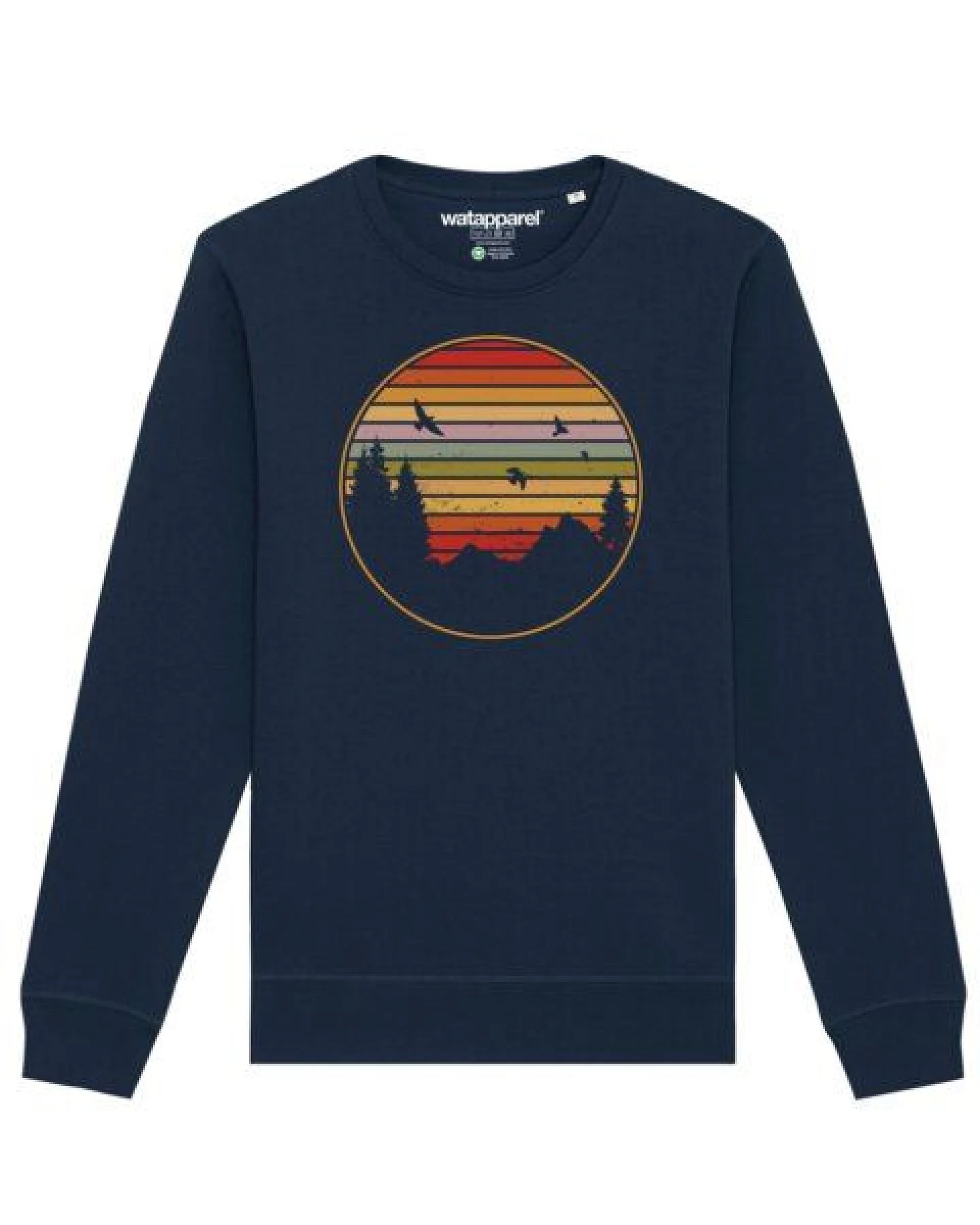 watapparel Sweatshirt Unisex Sunset Berge & Tannen – Ansicht 2