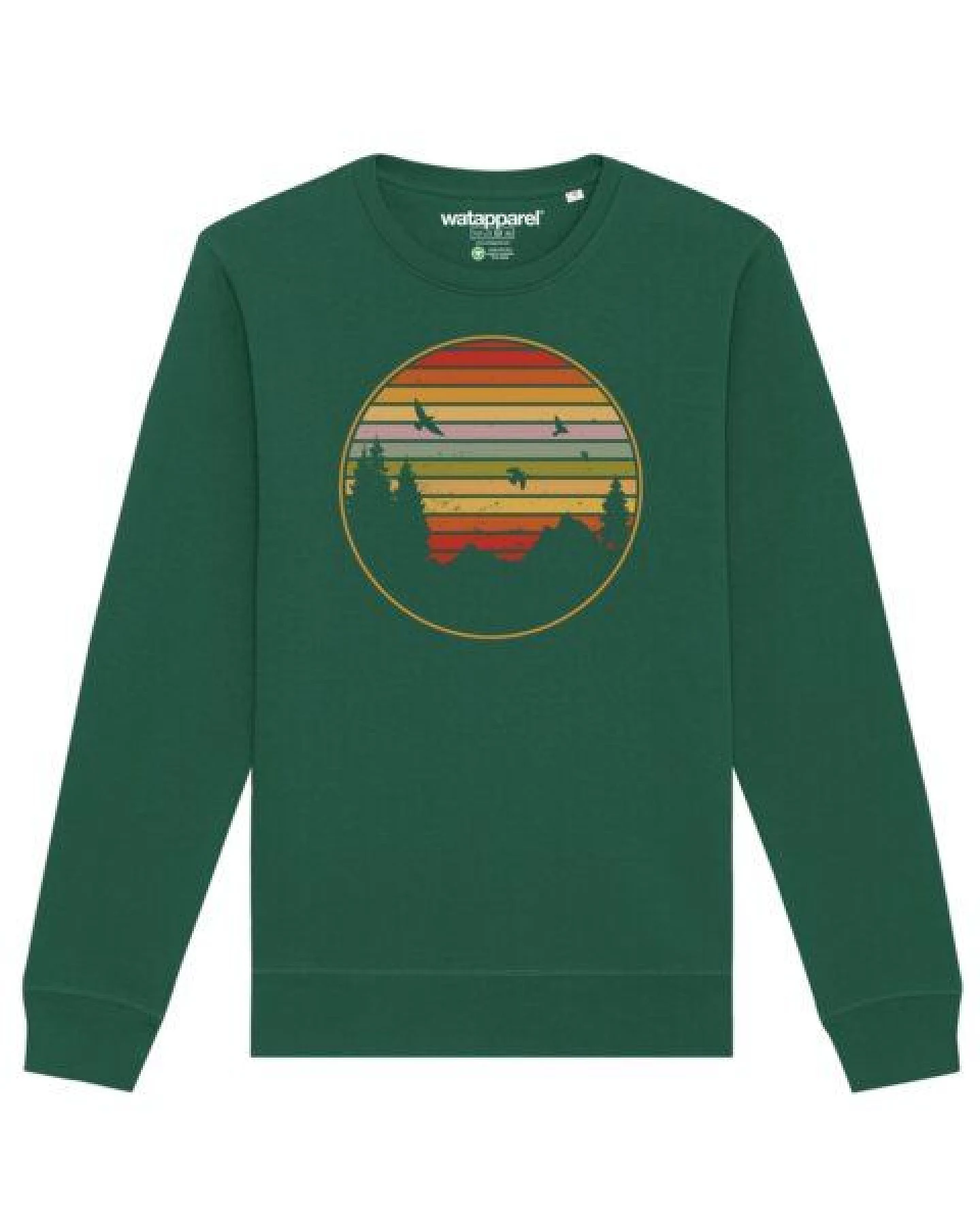 watapparel Sweatshirt Unisex Sunset Berge & Tannen – Ansicht 2