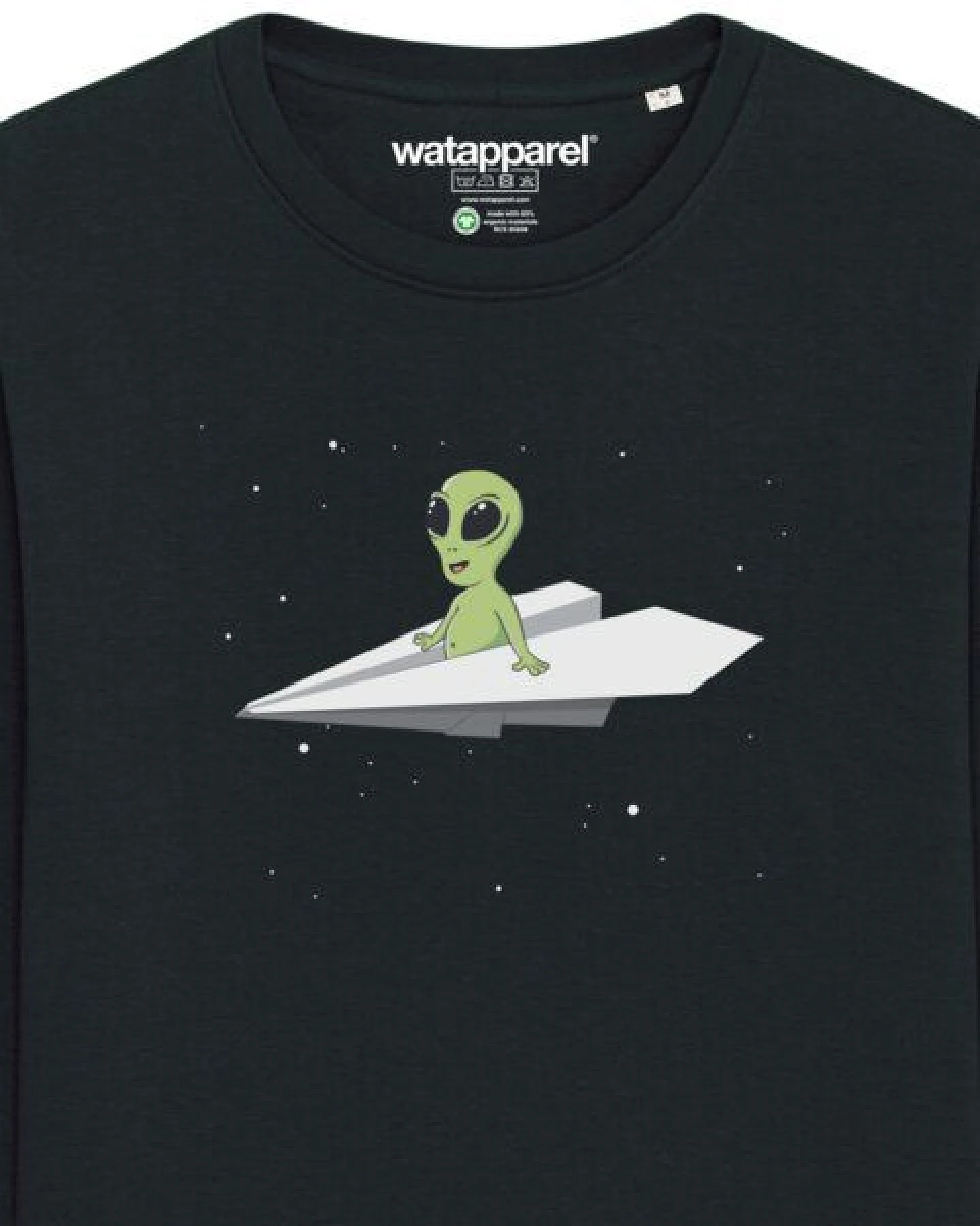 watapparel Sweatshirt Unisex Alien on a paper plane – Ansicht 3
