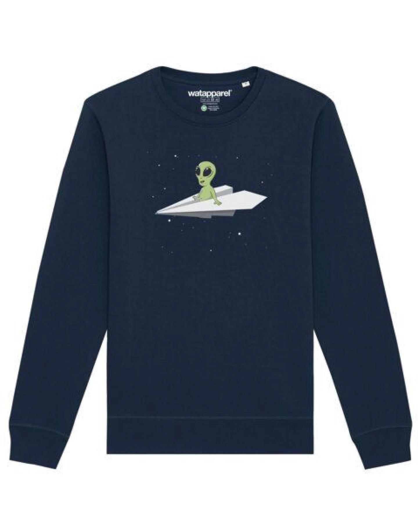 watapparel Sweatshirt Unisex Alien on a paper plane – Ansicht 2