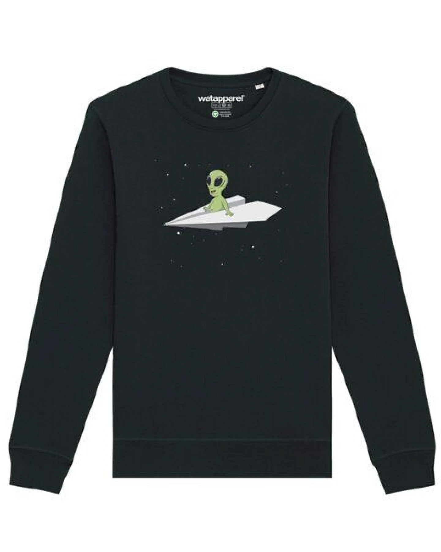watapparel Sweatshirt Unisex Alien on a paper plane – Ansicht 2