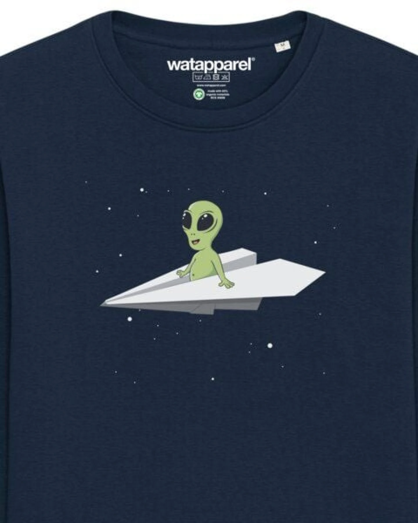 watapparel Sweatshirt Unisex Alien on a paper plane – Ansicht 3
