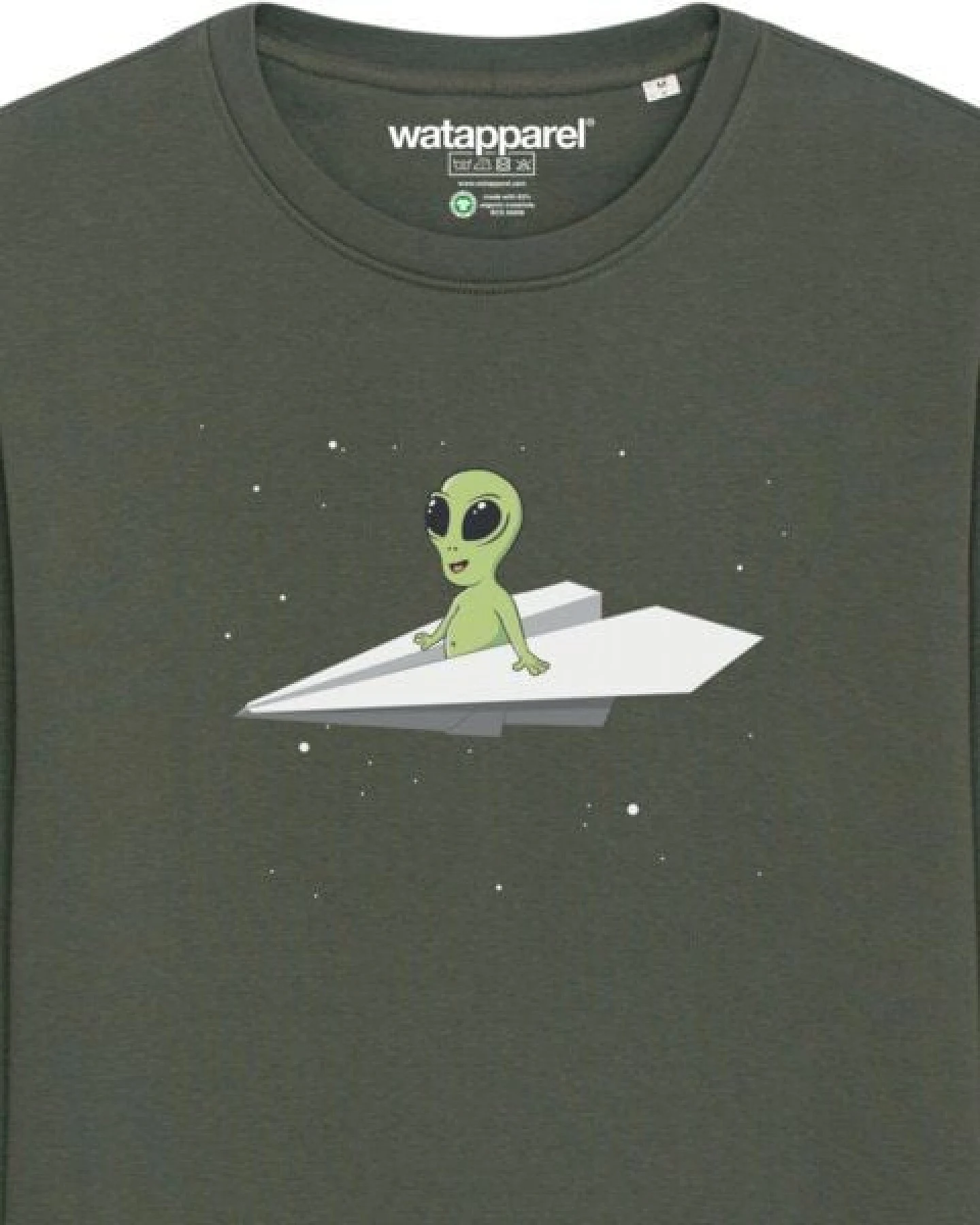 watapparel Sweatshirt Unisex Alien on a paper plane – Ansicht 3