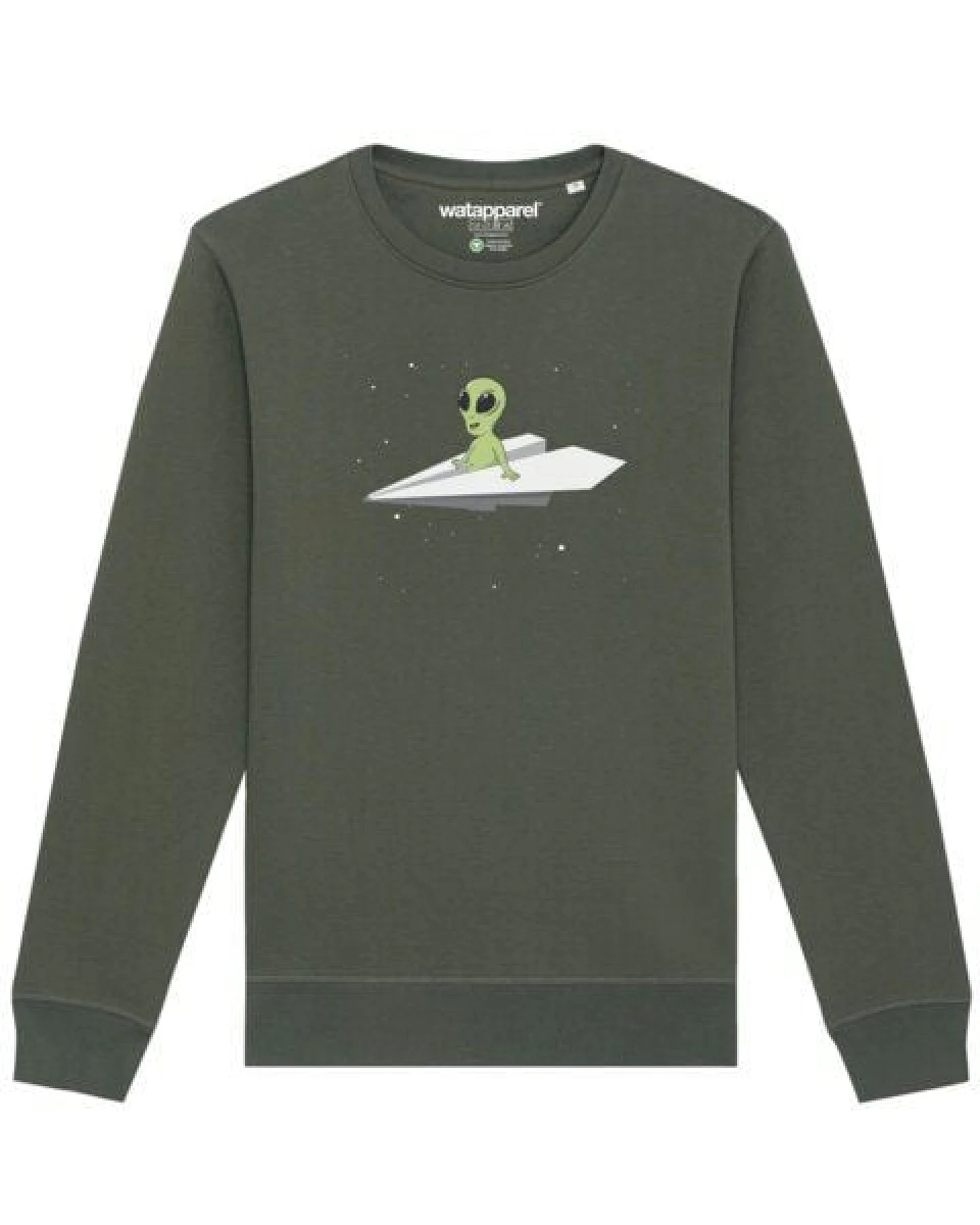 watapparel Sweatshirt Unisex Alien on a paper plane – Ansicht 2