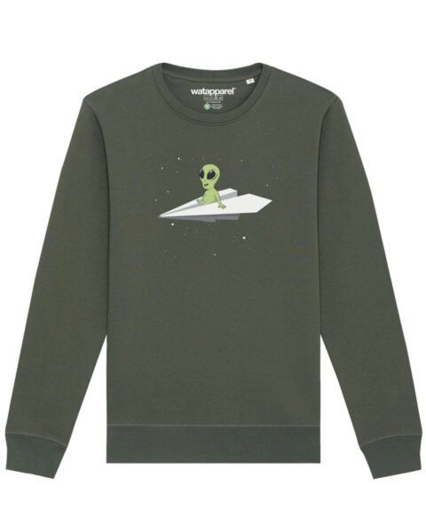 watapparel Sweatshirt Unisex Alien on a paper plane – Ansicht 2