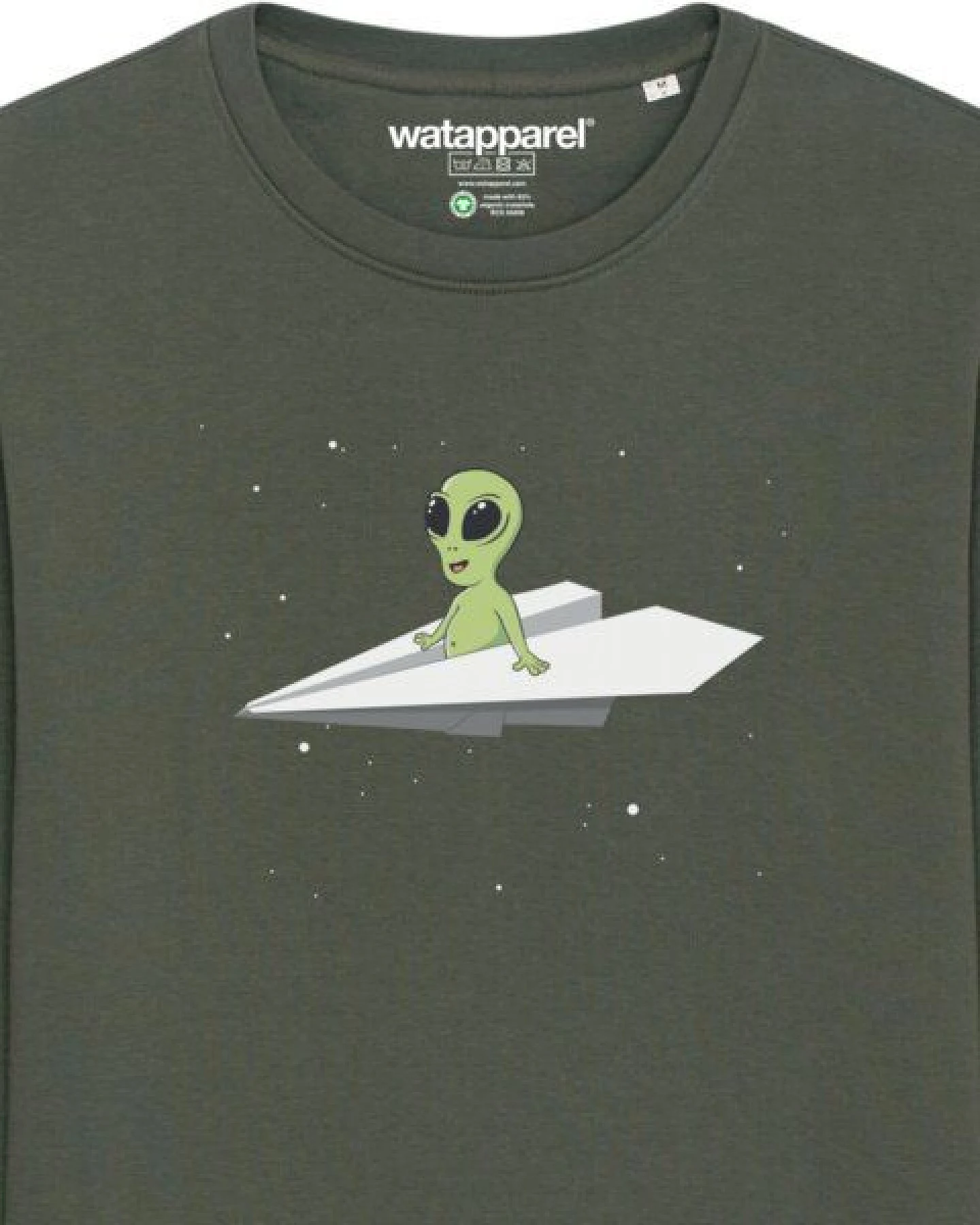 watapparel Sweatshirt Unisex Alien on a paper plane – Ansicht 3
