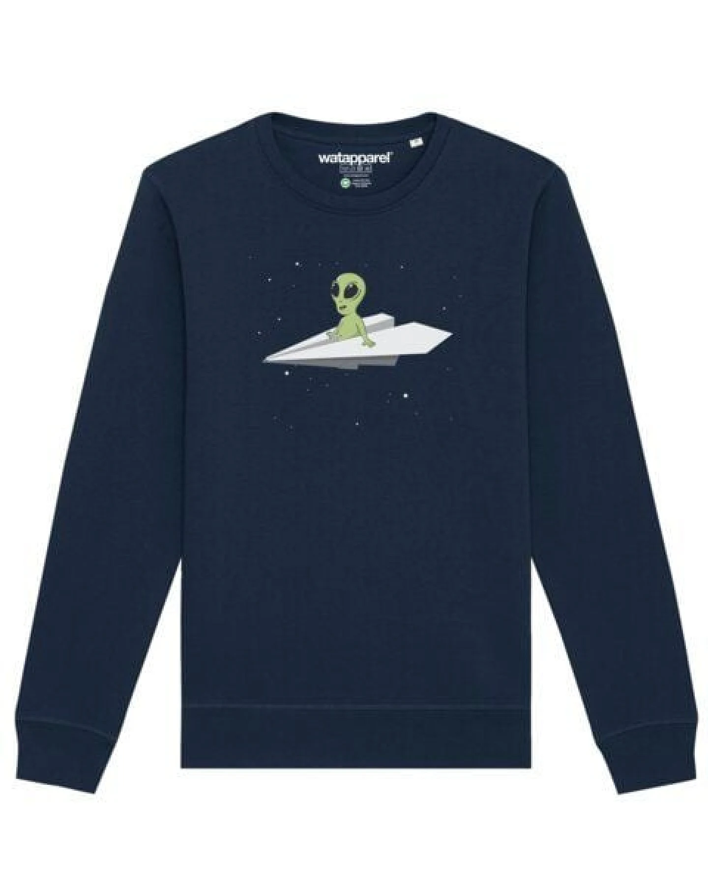 watapparel Sweatshirt Unisex Alien on a paper plane – Ansicht 2