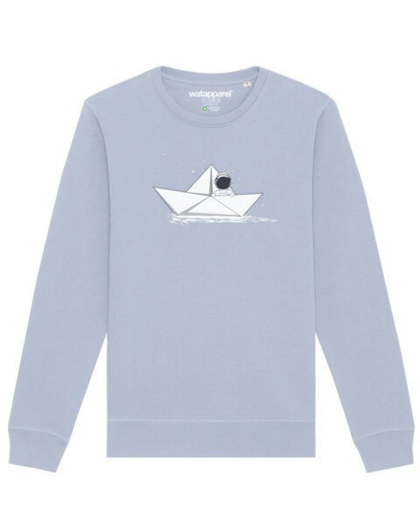 watapparel Sweatshirt Unisex Astronaut in paper boat – Ansicht 2