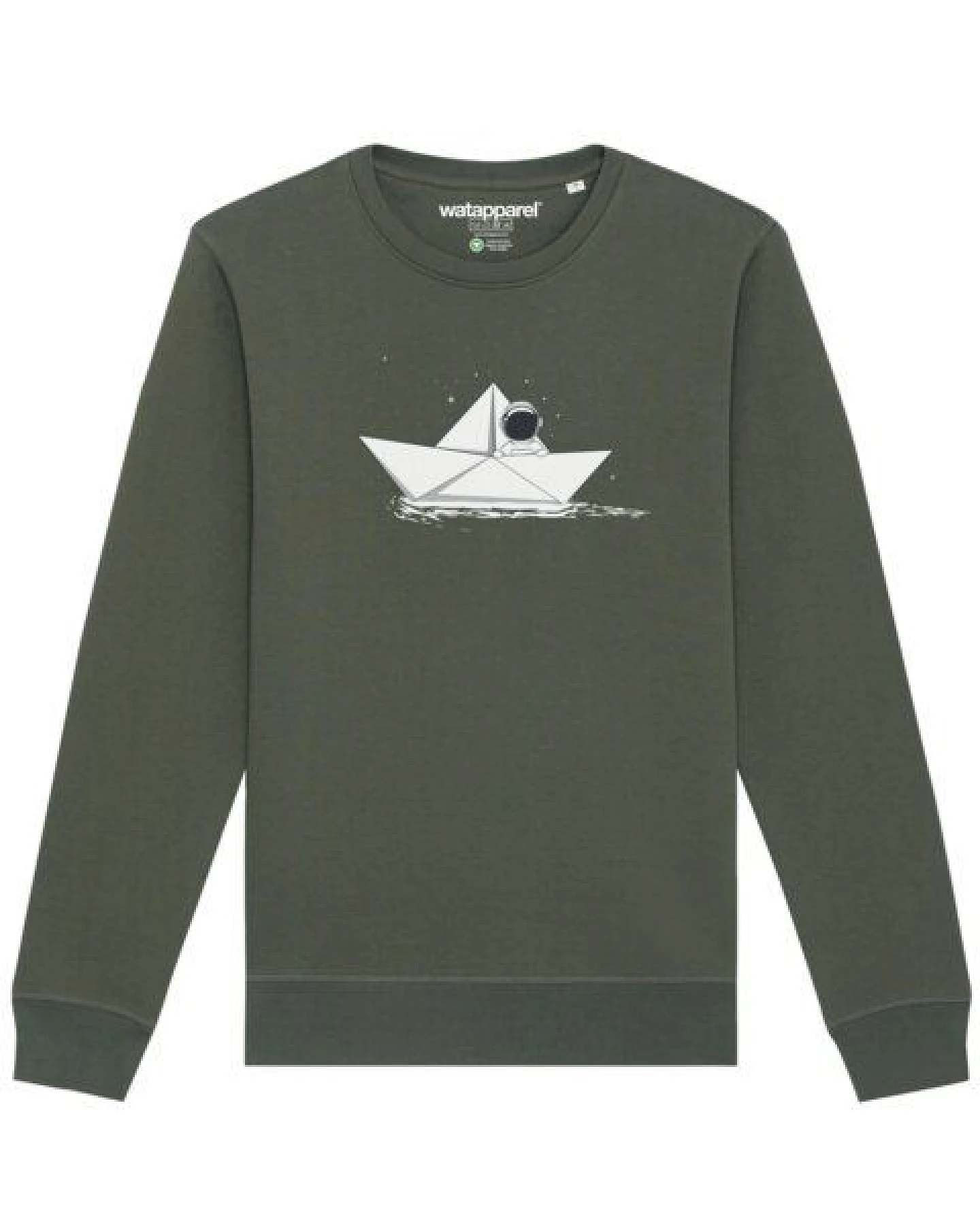 watapparel Sweatshirt Unisex Astronaut in paper boat – Ansicht 2