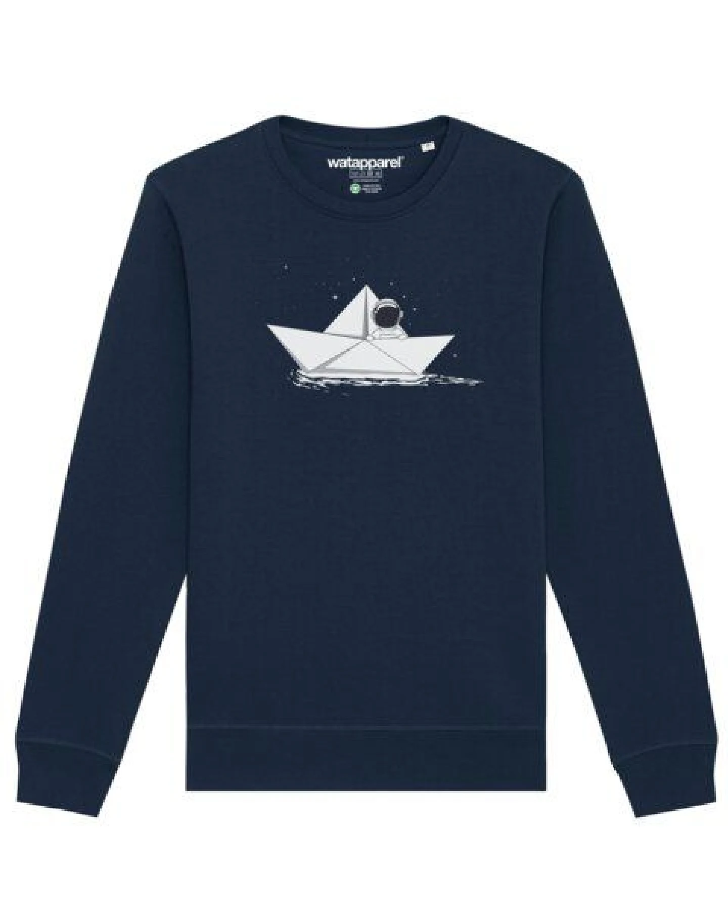 watapparel Sweatshirt Unisex Astronaut in paper boat – Ansicht 2