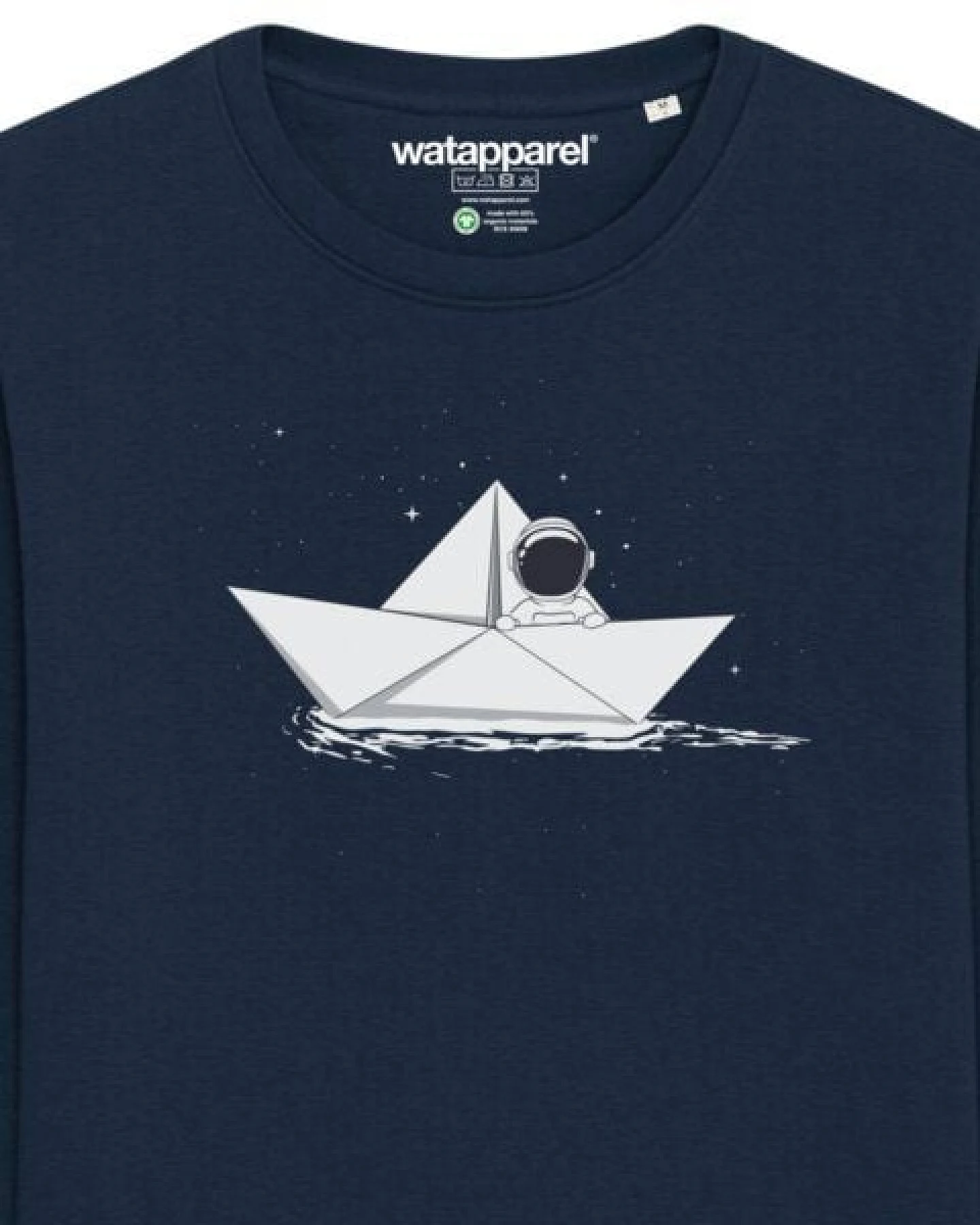 watapparel Sweatshirt Unisex Astronaut in paper boat – Ansicht 3