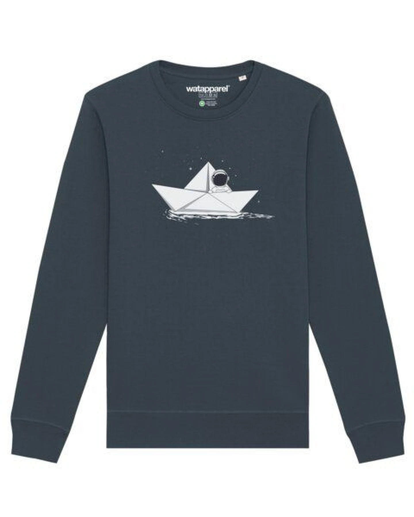 watapparel Sweatshirt Unisex Astronaut in paper boat – Ansicht 2