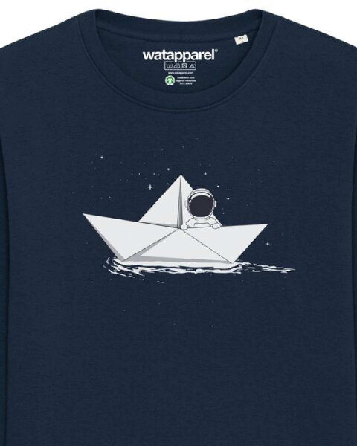 watapparel Sweatshirt Unisex Astronaut in paper boat – Ansicht 3