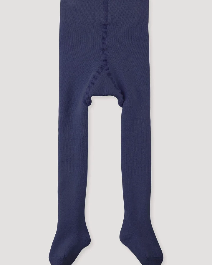 hessnatur Baby Plüsch Strumpfhose aus Bio-Baumwolle - blau - Größe 50/56