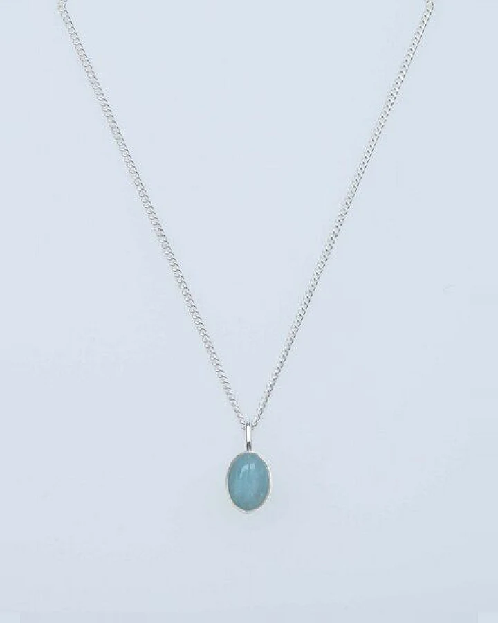 makou Jewelry Kette Oval - Aquamarin