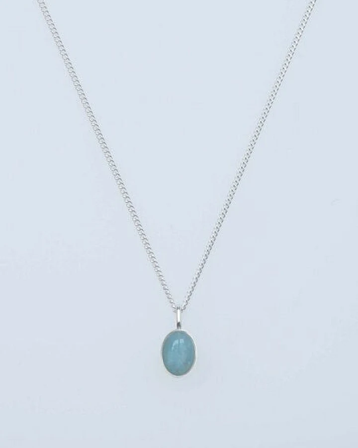 makou Jewelry Kette Oval - Aquamarin