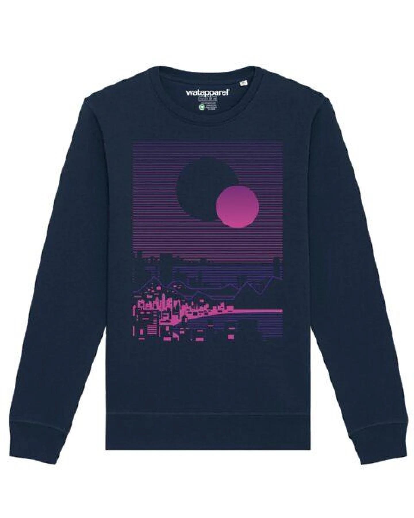 watapparel Sweatshirt Unisex Sun and Moon Skyline – Ansicht 2