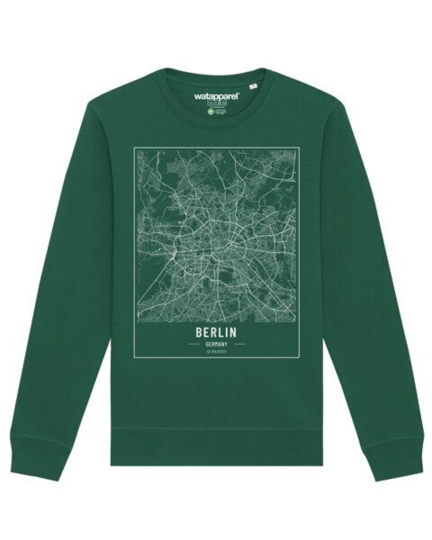 watapparel Sweatshirt Unisex City maps Berlin Landkarte – Ansicht 2
