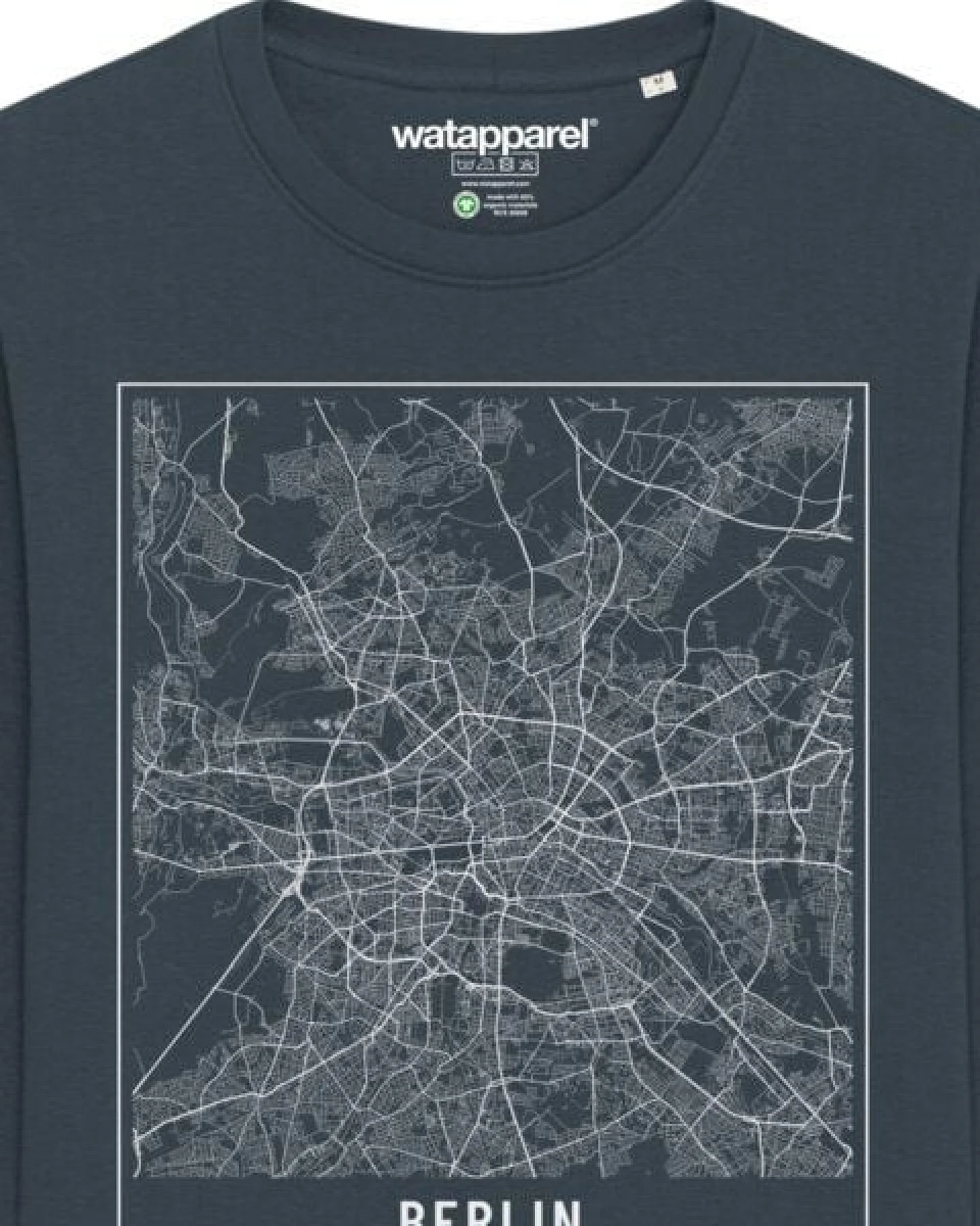 watapparel Sweatshirt Unisex City maps Berlin Landkarte – Ansicht 3