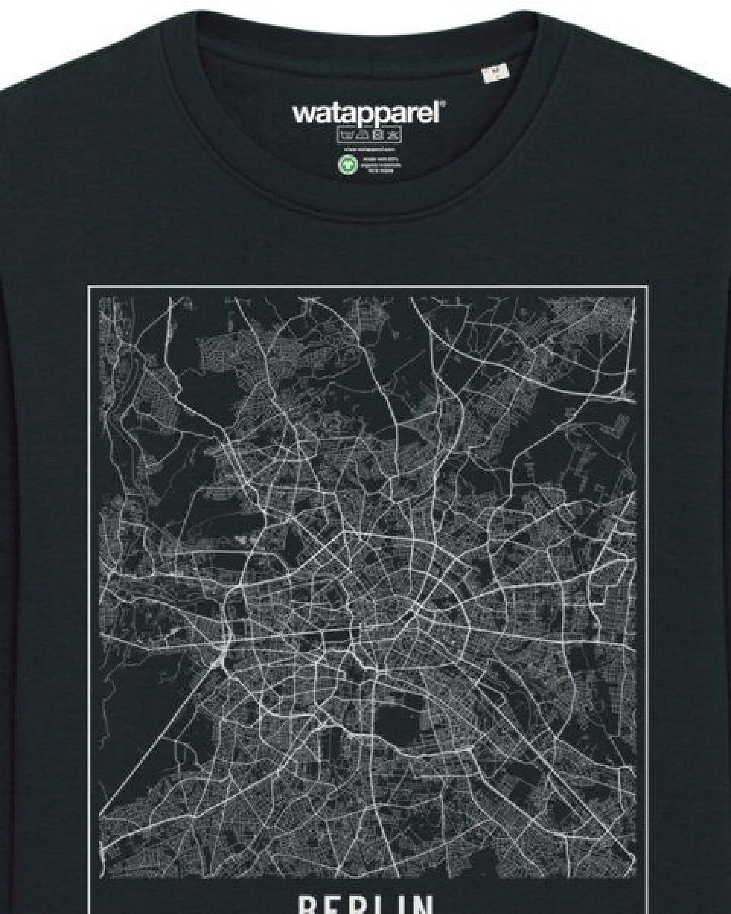 watapparel Sweatshirt Unisex City maps Berlin Landkarte – Ansicht 3