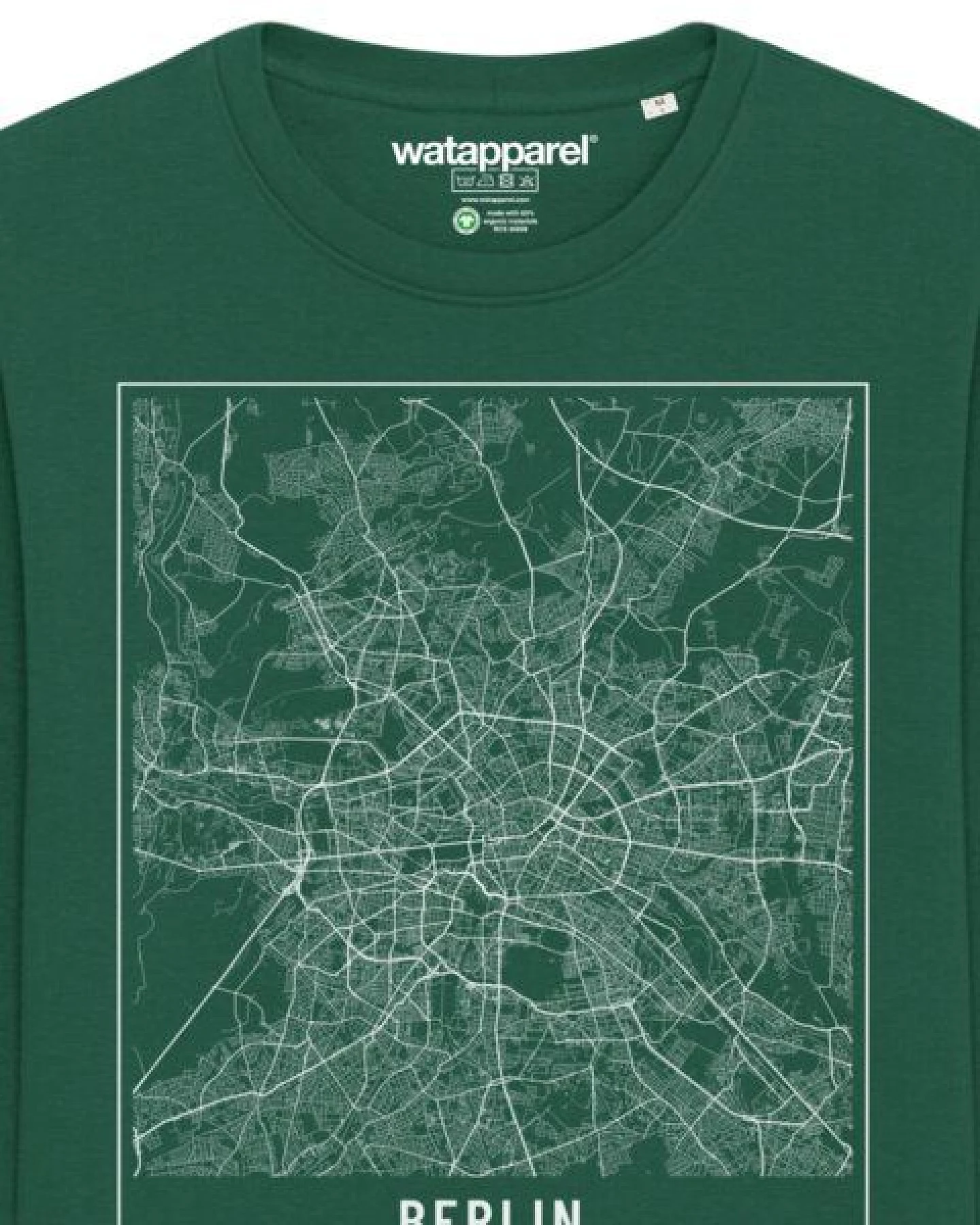 watapparel Sweatshirt Unisex City maps Berlin Landkarte – Ansicht 3