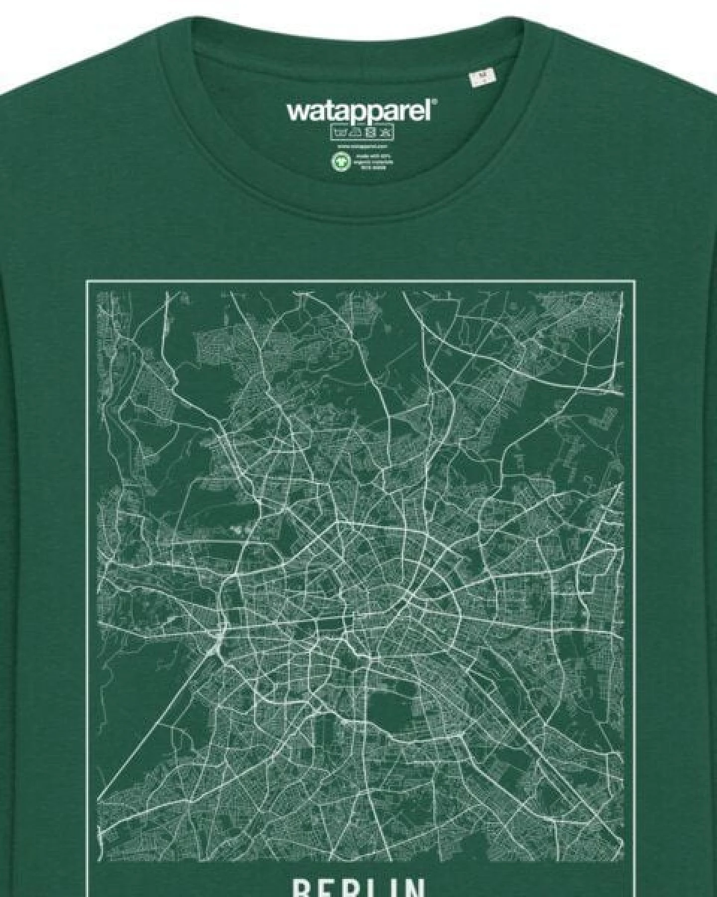 watapparel Sweatshirt Unisex City maps Berlin Landkarte – Ansicht 3