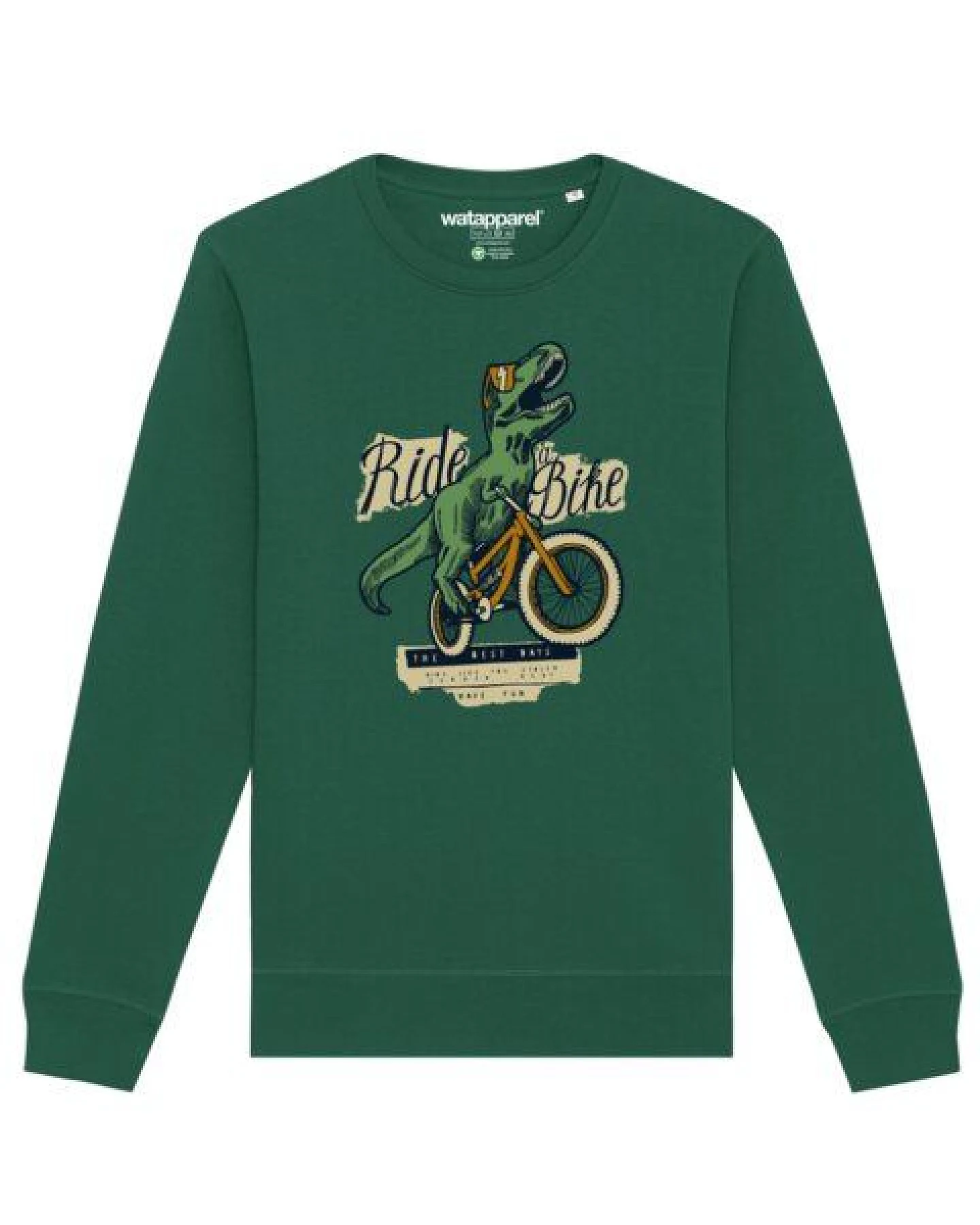 watapparel Sweatshirt Unisex T-Rex Fahrrad – Ansicht 2